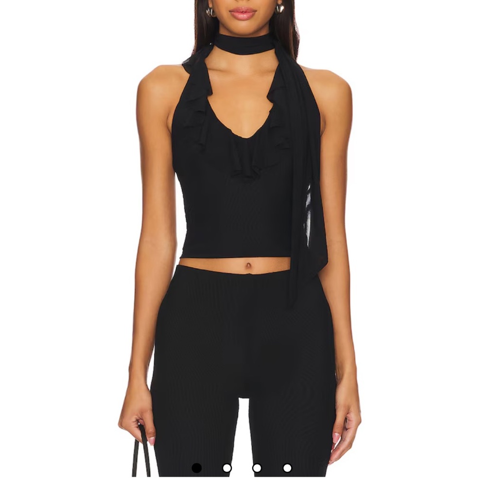 MAJORELLE Black Halter Top